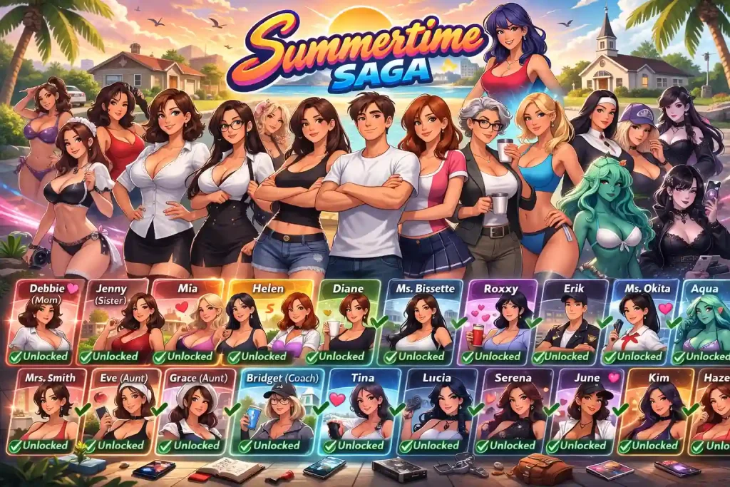 Summertime Saga characters gallery