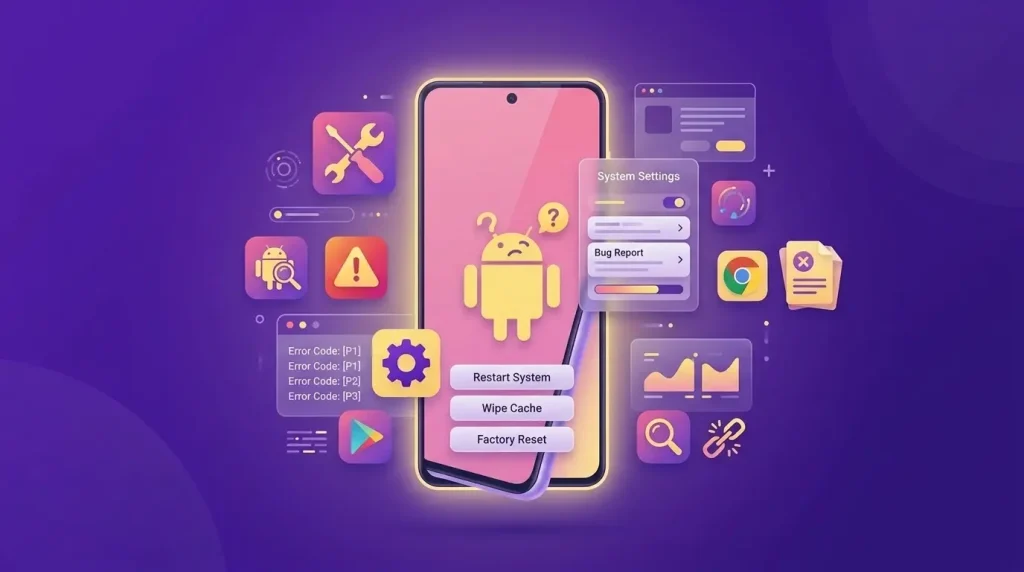 Android device screen displaying APK installation and system configuration icons