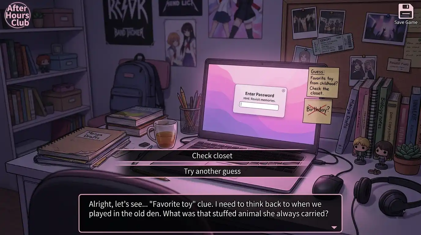 Jenny's laptop password screen showing the Rump password entry in Summertime Saga